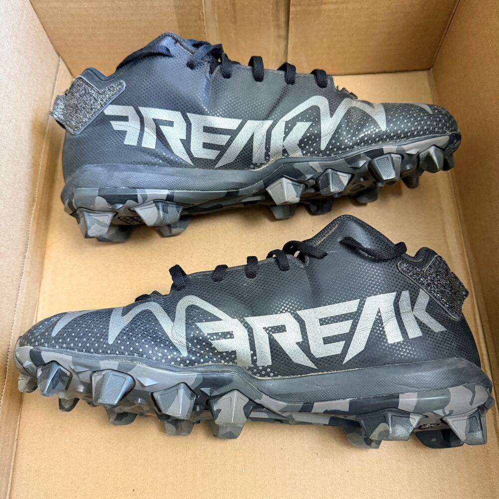 Adidas Freak Spark MD Football Cleats Mens 8.5 Black Gray Molded Lace Up